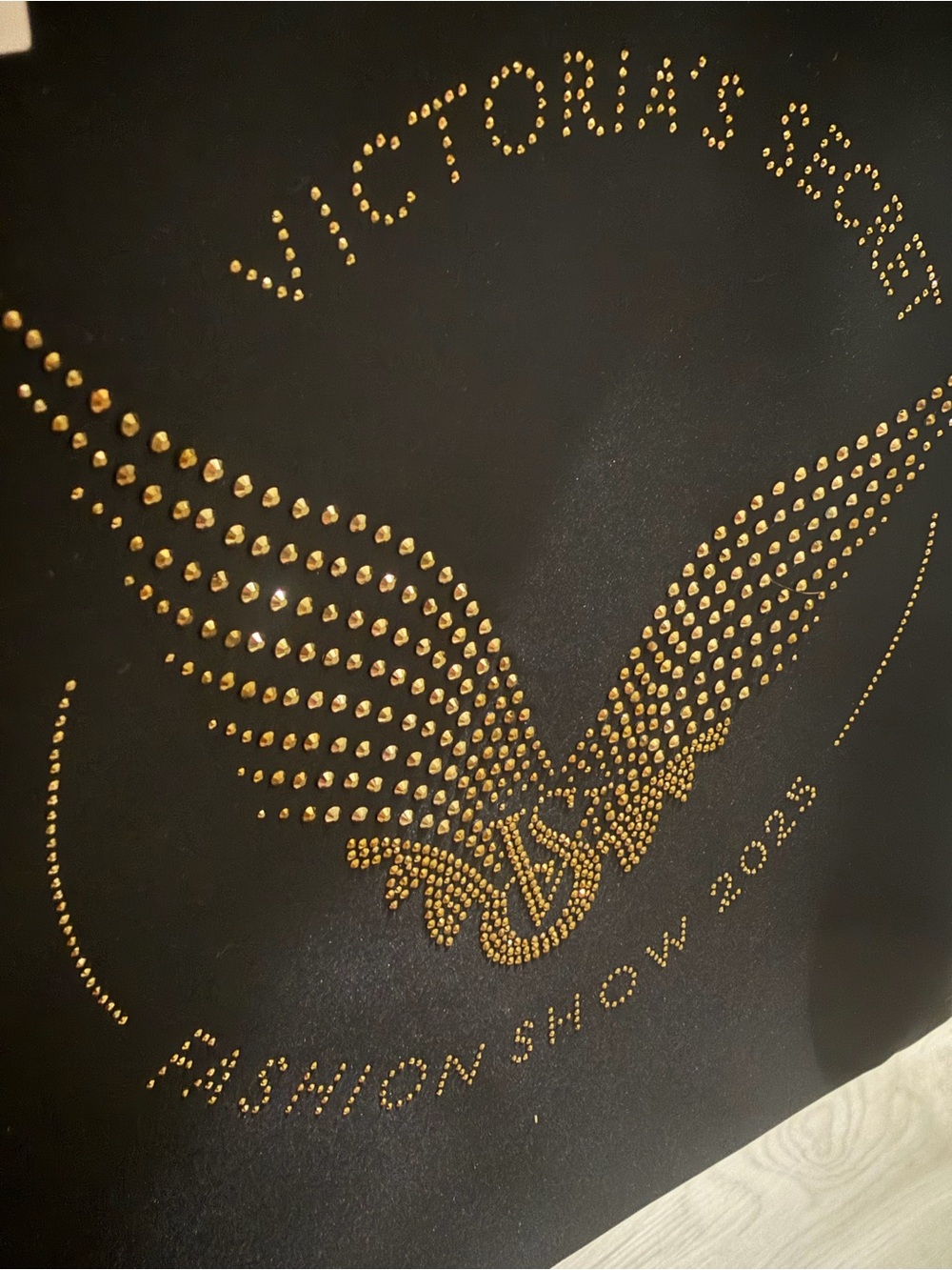 Victoria's Secret Black and Gold Studded Fashion Show Tote
